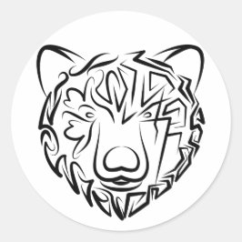 Adesivo Urso Tribal Negro e Branco