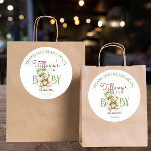 Adesivo Urso verde-chá de fraldas do ursinho verde