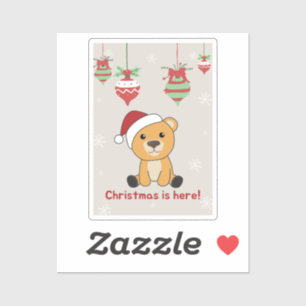 Adesivo Ursos Coloridos Brancos Felizes De Natal