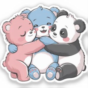 Adesivo Ursos de Teddy Bonitos com Panda