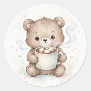 Adesivo Ursozinho de Chocolate Quente de Natal