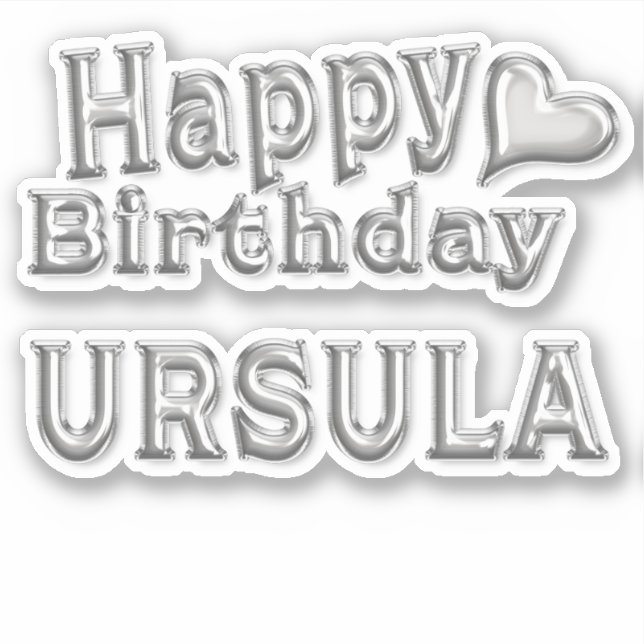 Adesivo Ursula Happy Birthday silver Aufkleber Sticker (Frente)