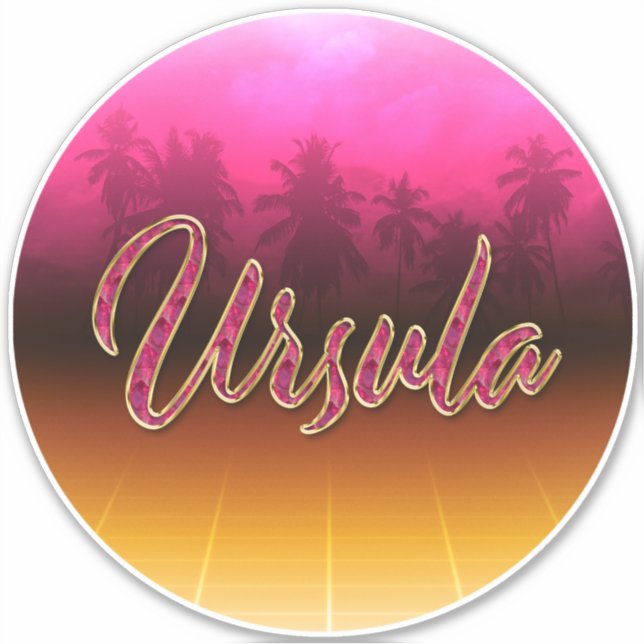 Adesivo Ursula Vorname Name golden pink Aufkleber Sticker (Frente)