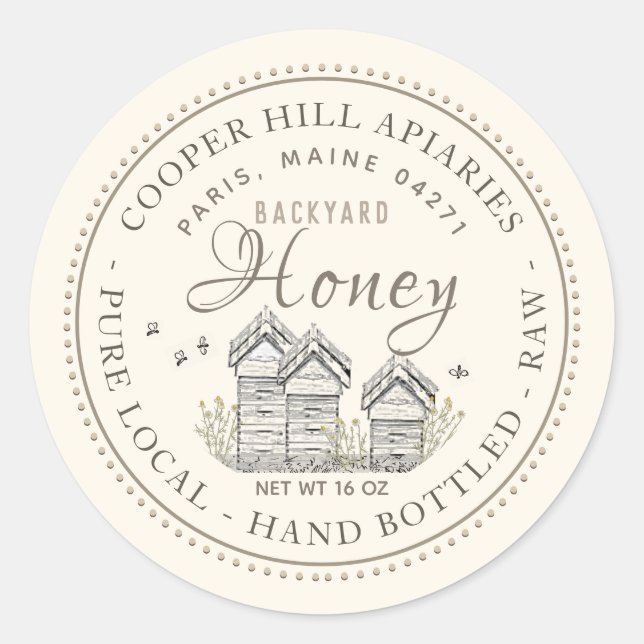 Adesivo Urticária Puro Local Mão Engarrafada Mel Bruto (Frente)