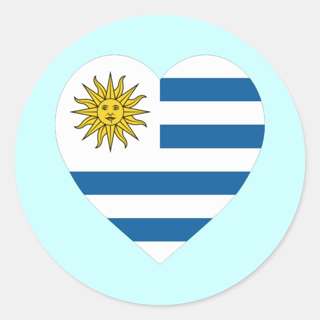 Adesivo Uruguai Flag Heart (Frente)
