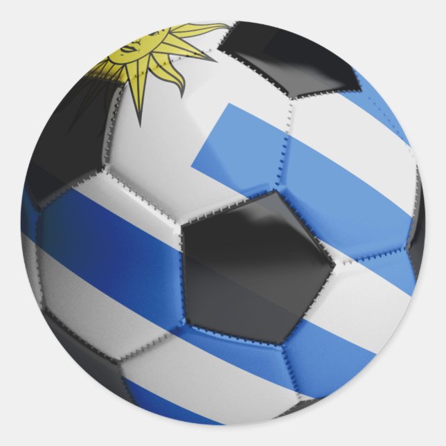 Adesivo Uruguai flag Soccer Ball (Frente)