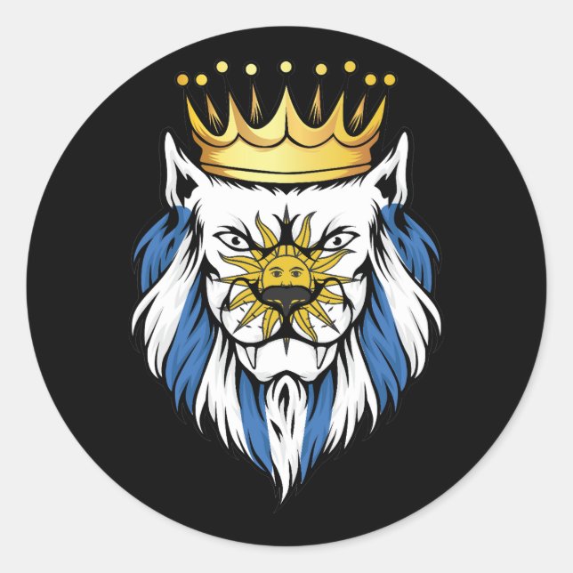 Adesivo Uruguai Lion King Flag (Frente)