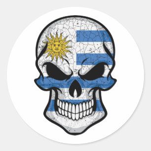 Adesivo Uruguai Smiling Skull Flag