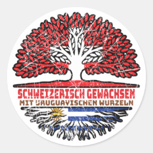 Adesivo Uruguai Uruguai Schweizer Schweiz Baum Wurzel