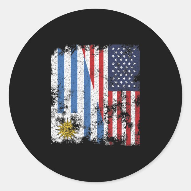 Adesivo Uruguai USA Flag - Half American (Frente)