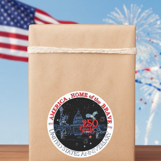 Adesivo US 250 America Home of the Brave Commemorative