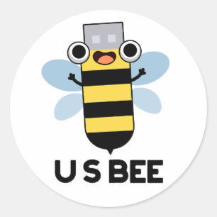 Adesivo US Abelha Engraçado USB Trocadilho Técnico