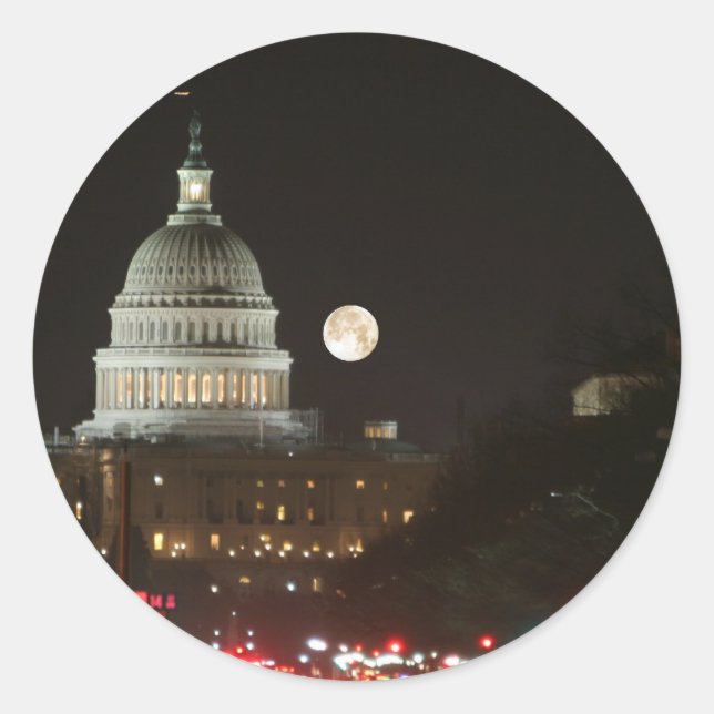 Adesivo US Capital Building Full Moon (Frente)