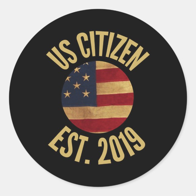 Adesivo Us Citizenship 2019 Gif American Flag Usa  (Frente)