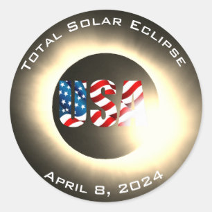 Adesivo US FLAG Elipse solar total, 8 de abril de 2024