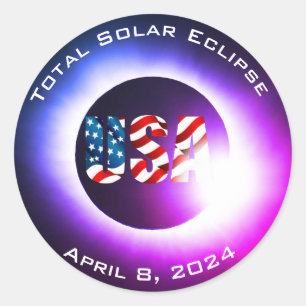 Adesivo US FLAG Elipse solar total, 8 de abril de 2024