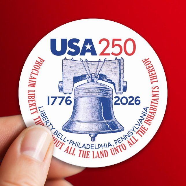 Adesivo USA 250 - 1776-2026 - Liberty Bell Red White Blue (USA 250 - America's 250th Celebration 1776-2026)