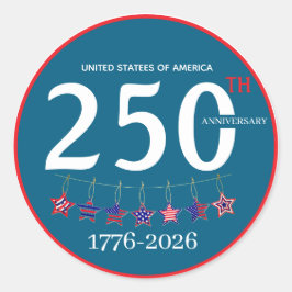 Adesivo USA 250th Anniversary 1776-2026 Patriotic 