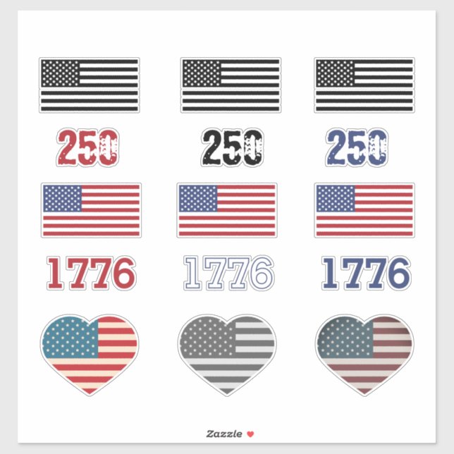 Adesivo USA 250yr Birthday Sticker Pack (Folha)