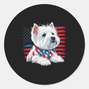 Adesivo Usa 4 De Julho Oeste White Terrier American Westie