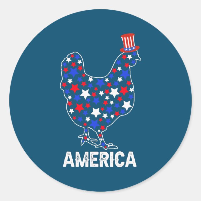Adesivo USA American Flag Chicken 4 de julho (Frente)