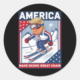 Adesivo Usa Apres Ski Faça o Esqui Ser Grande Novamente Do