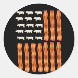 Adesivo USA Bacon Flag Pig Vintage