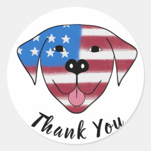 Adesivo USA Dog Obrigado