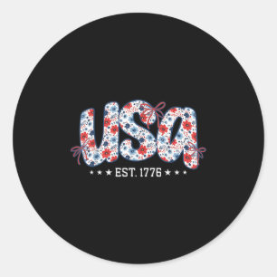 Adesivo Usa Est 1776 Floral Preppy 4th Of Julho Coquette B
