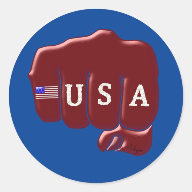 Adesivo USA Fist Bump com bandeira americana (Frente)