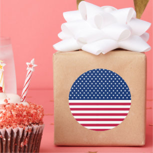 Adesivo USA Flag Patriotic Stars Strike Big Round Sticker