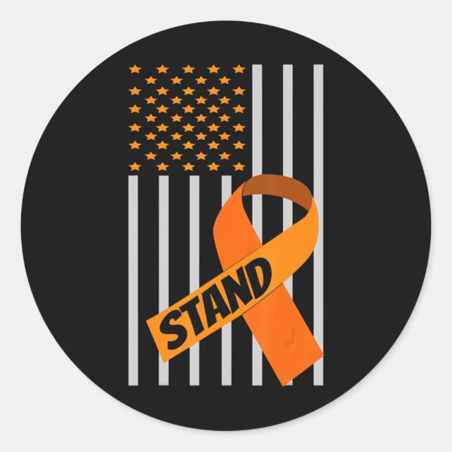 Adesivo USA Flag Ribbon Leukemia Awarkemia - Apoio à Famíl (Frente)