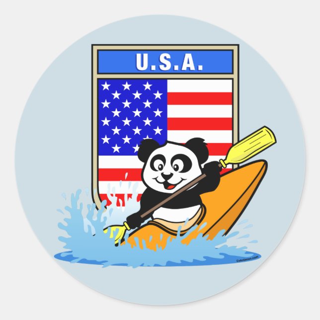 Adesivo USA Kayaking Panda (Frente)