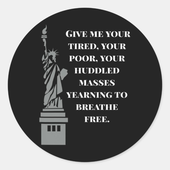 Adesivo Usa New Colossus Statue Of Liberty Anti-racism  (Frente)