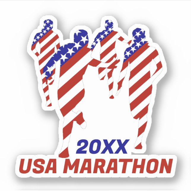 Adesivo USA Patriotic MARATHON / RELAY RUN (Frente)