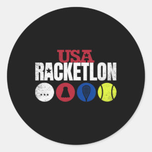 Adesivo Usa Racketlon - Mesa de Badminton Squash Tenn