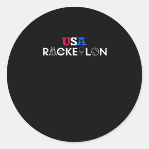 Adesivo Usa Racketlon - Tênis de Mesa Badminton Squash Tên