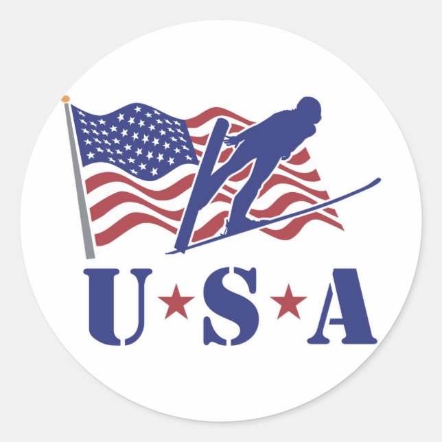 Adesivo USA Ski Jumper - Sticker (Frente)