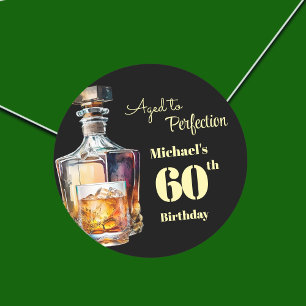 Adesivo Uscado à Perfeição Whiskey de Aniversário de 60 an