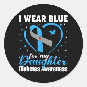 Adesivo Use Azul Para Conscientização do Diabetes T1 D da
