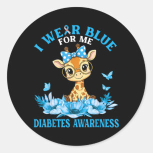 Adesivo Use Azul Para Flores De Girafa Fofa Diabetes