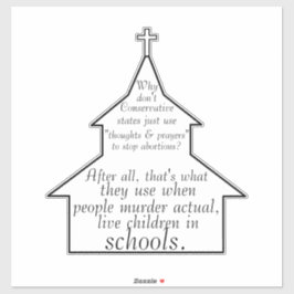 Adesivo Uso personalizado de "Pensamentos e orações" para 