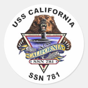 Adesivo USS California SSN 781 Navio Crest