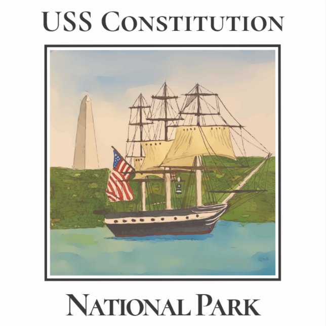 Adesivo USS Constitution, Parque Histórico Nacional, Bosto (Frente)