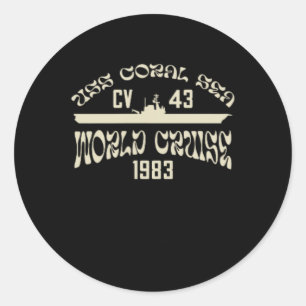 Adesivo Uss Coral Sea 1983 Cruzeiro Mundial Cv-43 Porta-Av