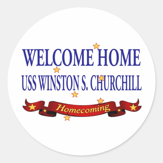 Adesivo USS Home bem-vindo Winston S. Churchill (Frente)
