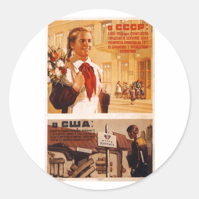 Adesivo USSR CCCP Guerra Fria União Soviética de Propagand (Frente)