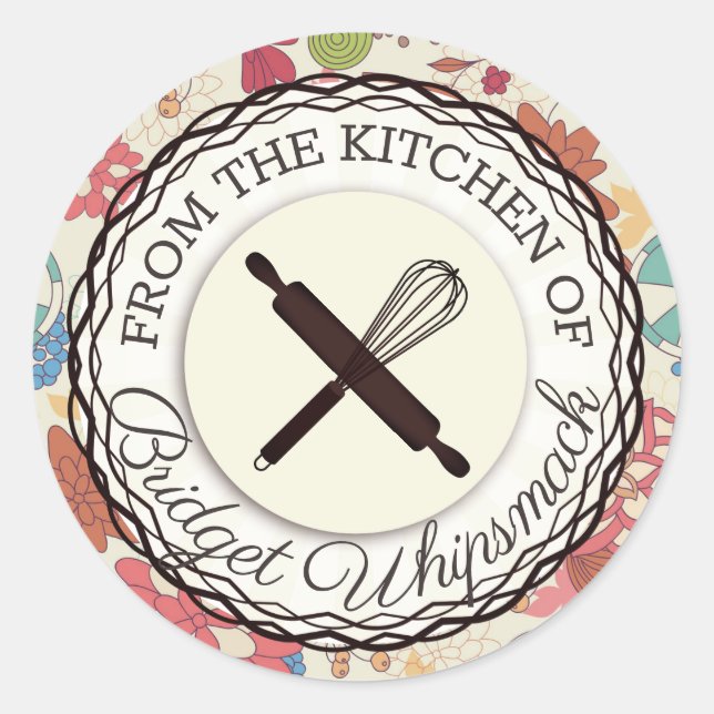 Adesivo Utensílios cozinheiros sussurram da cozinha do ade (Frente)