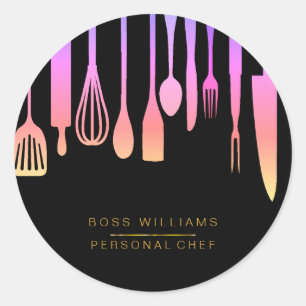 Adesivo Utensílios de Cozinha de Chef Particular de Cateri