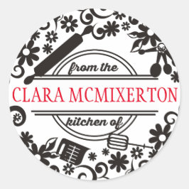 Adesivo utensílios de cozinhar para assar flores da cozinh